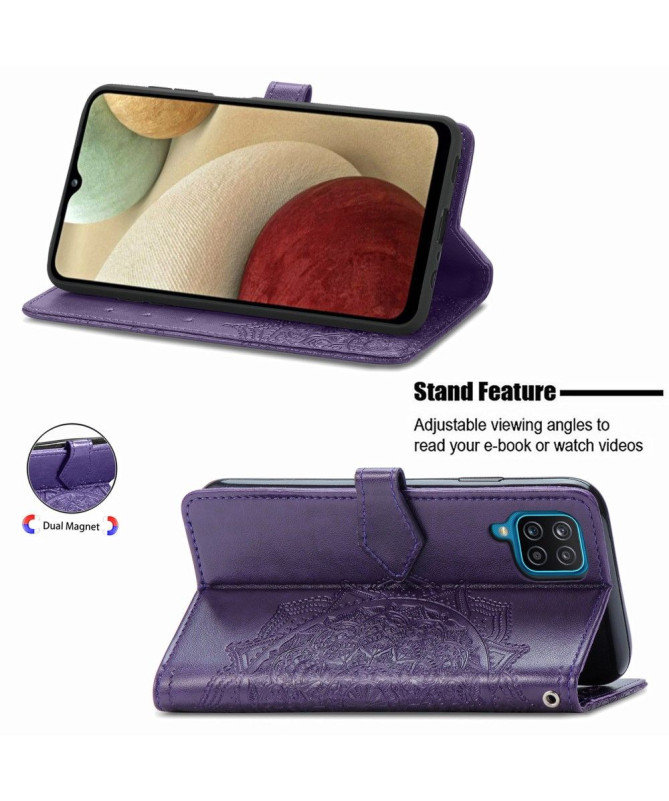 Housse Samsung Galaxy A12 Mandala Relief
