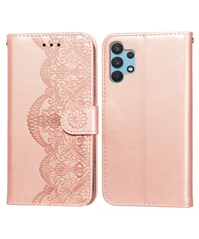 Housse Samsung Galaxy A32 4G Design Dentelle simili cuir