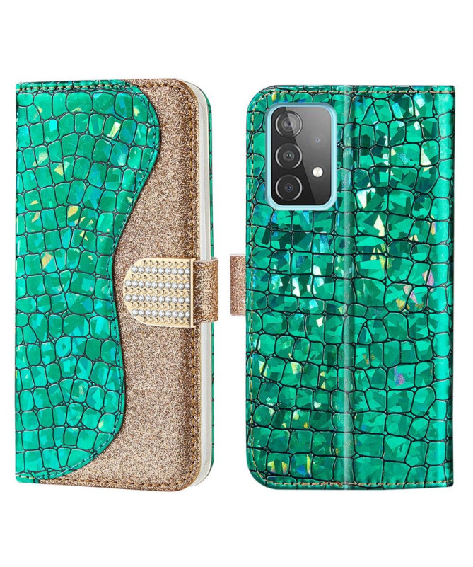 Housse Samsung Galaxy A52 / A52 5G / A52s Luxury Paillettes Effet Croco