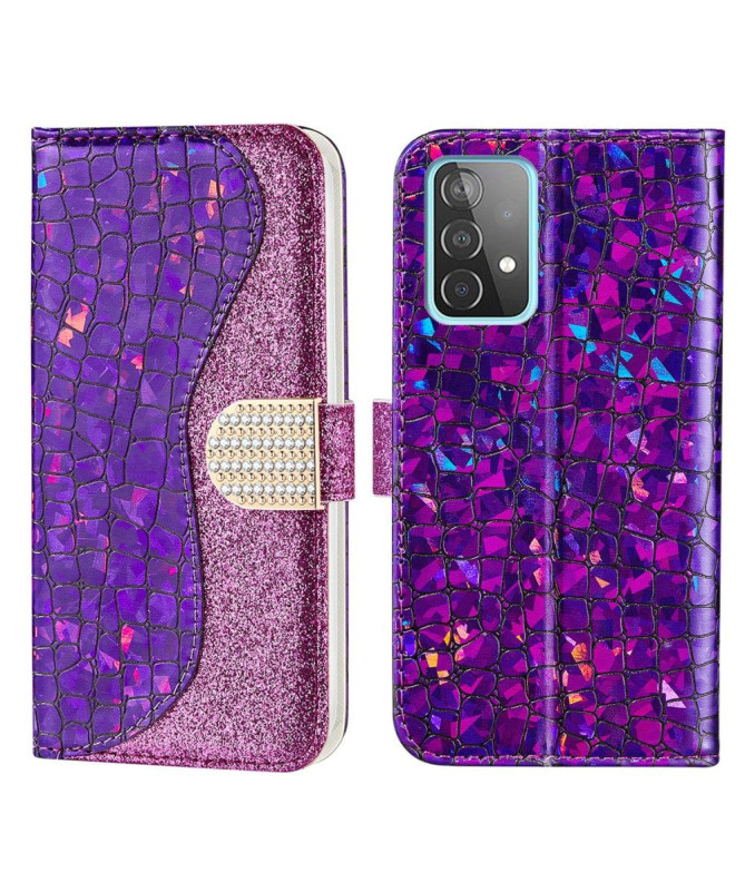 Housse Samsung Galaxy A52 / A52 5G / A52s Luxury Paillettes Effet Croco