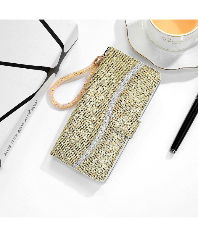 Housse Samsung Galaxy A12 / M12 Glitter Porte Cartes