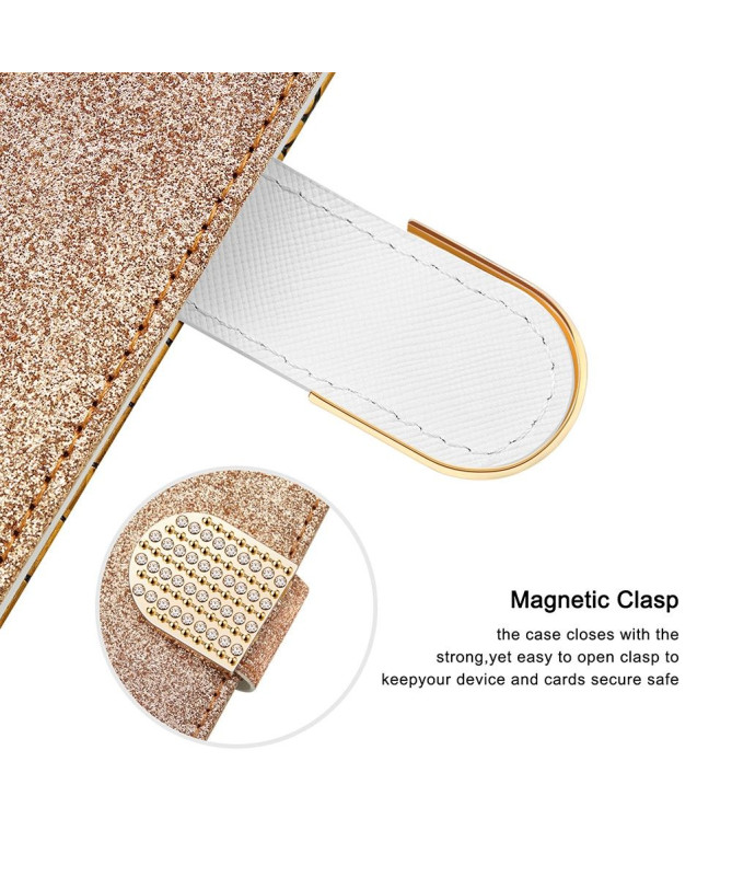 Housse Samsung Galaxy A12 / M12 Luxury Croco Paillettes