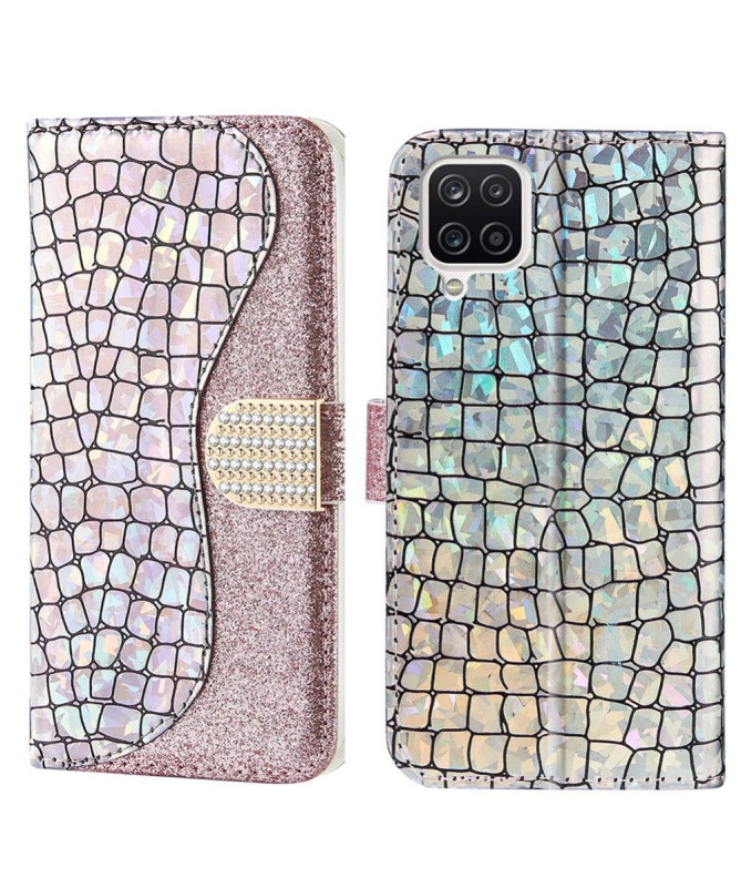 Housse Samsung Galaxy A12 / M12 Luxury Croco Paillettes