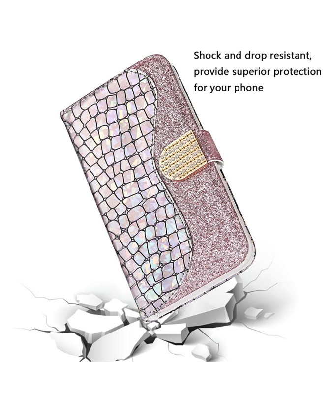 Housse Samsung Galaxy A12 / M12 Luxury Croco Paillettes