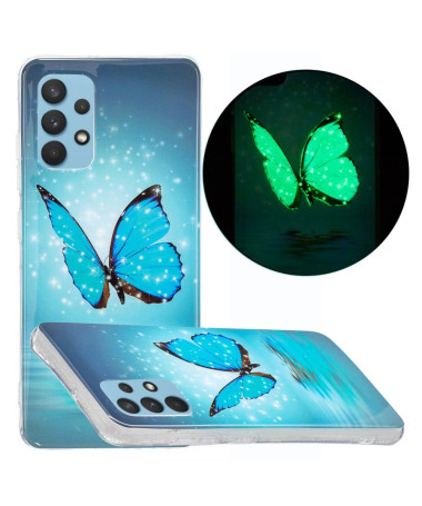 Coque Samsung Galaxy A32 4G Luminous papillon bleu