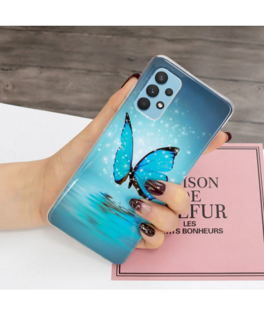 Coque Samsung Galaxy A32 4G Luminous papillon bleu