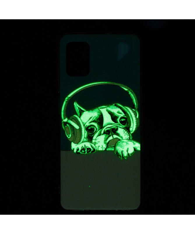 Coque Samsung Galaxy A32 4G Luminous chien écoutant la musique