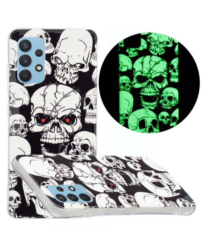 Coque Samsung Galaxy A32 4G Luminous tête de mort