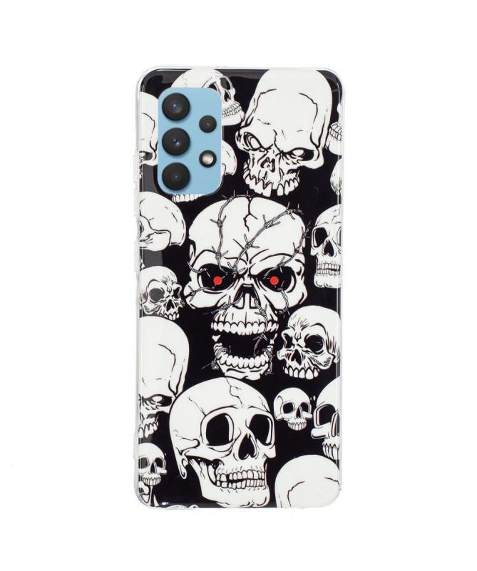 Coque Samsung Galaxy A32 4G Luminous tête de mort