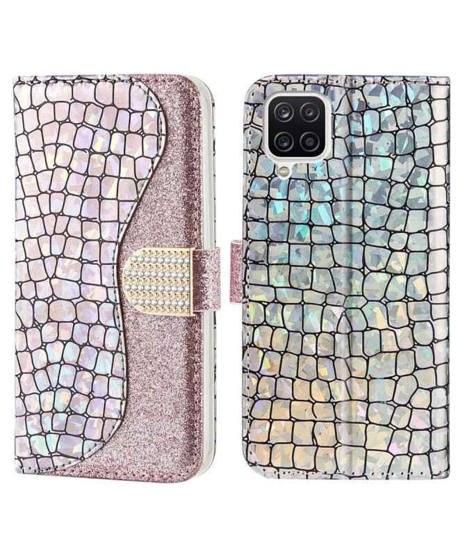 Housse Samsung Galaxy A22 4G Luxury Croco Paillettes