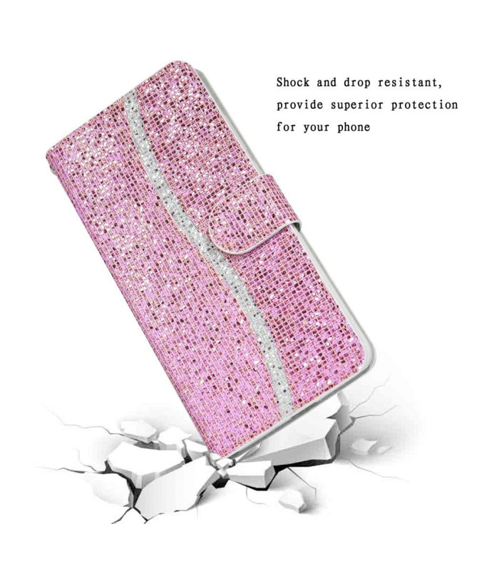 Housse Samsung Galaxy A22 5G Glitter Porte Cartes