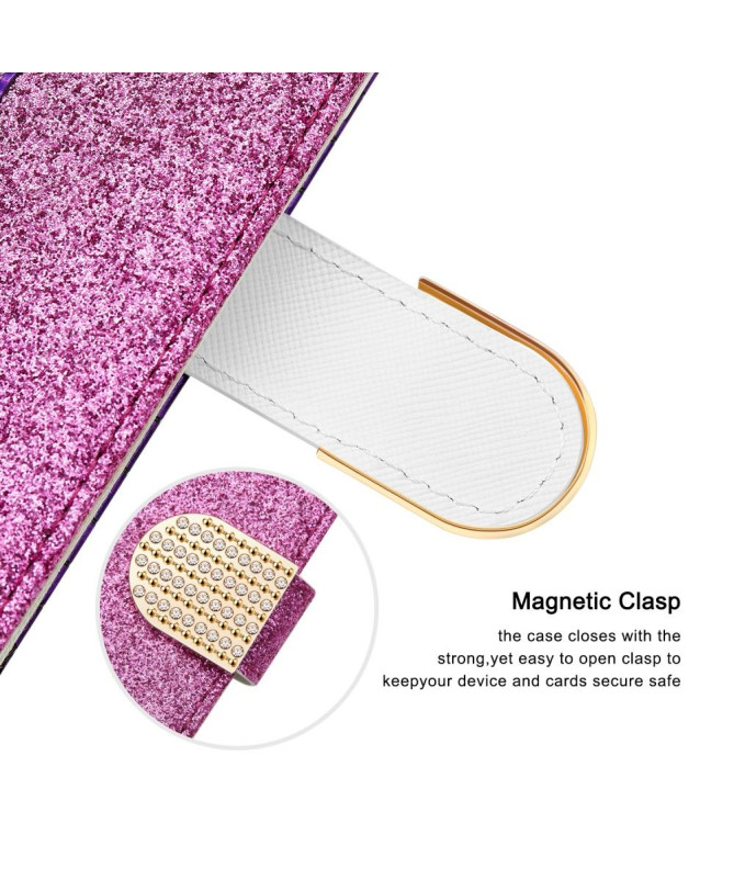 Housse Samsung Galaxy A22 5G Luxury Croco Paillettes