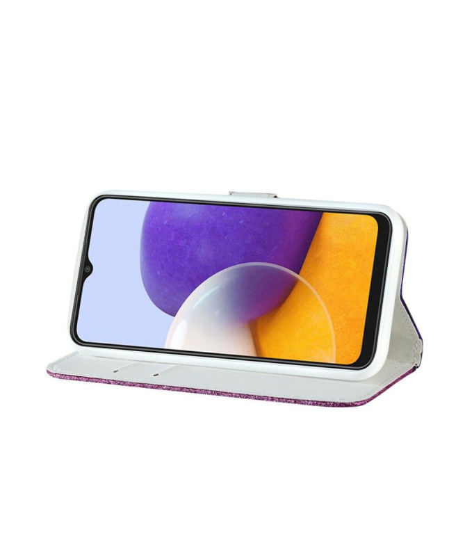 Housse Samsung Galaxy A22 5G Luxury Croco Paillettes