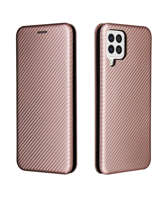 Housse Samsung Galaxy A22 4G Simili Cuir Style Fibre de Carbone