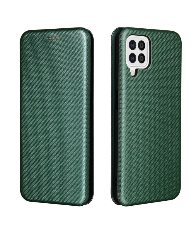 Housse Samsung Galaxy A22 4G Simili Cuir Style Fibre de Carbone