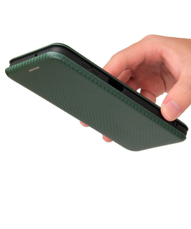 Housse Samsung Galaxy A22 4G Simili Cuir Style Fibre de Carbone