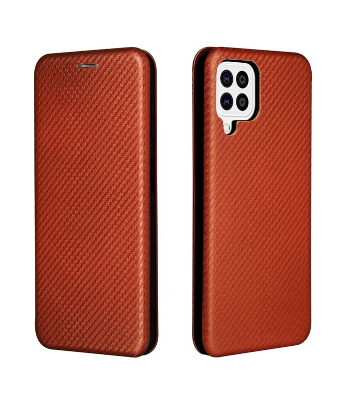 Housse Samsung Galaxy A22 4G Simili Cuir Style Fibre de Carbone