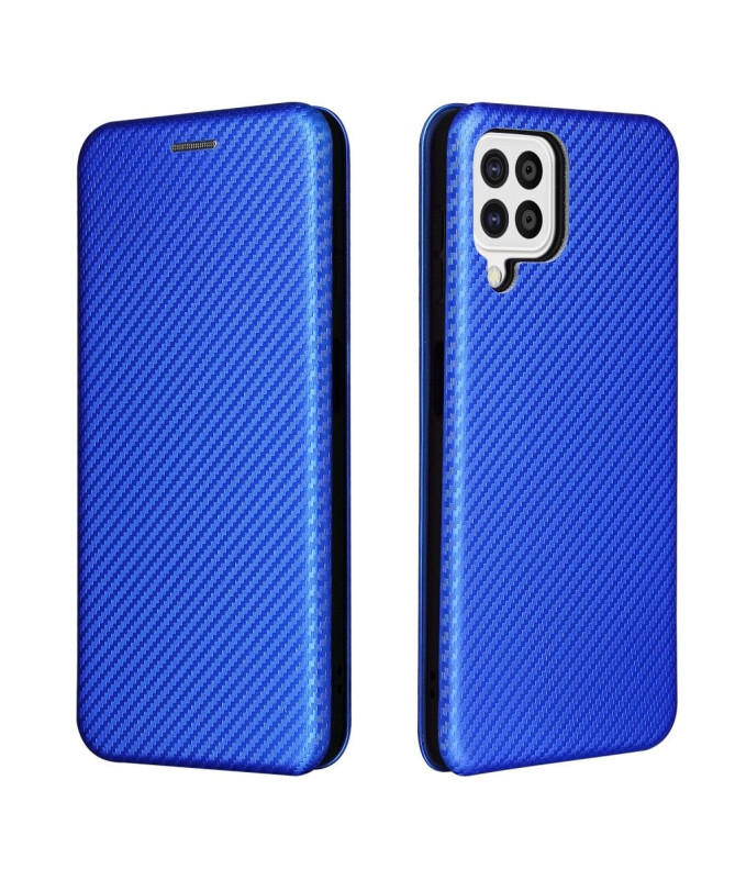 Housse Samsung Galaxy A22 4G Simili Cuir Style Fibre de Carbone