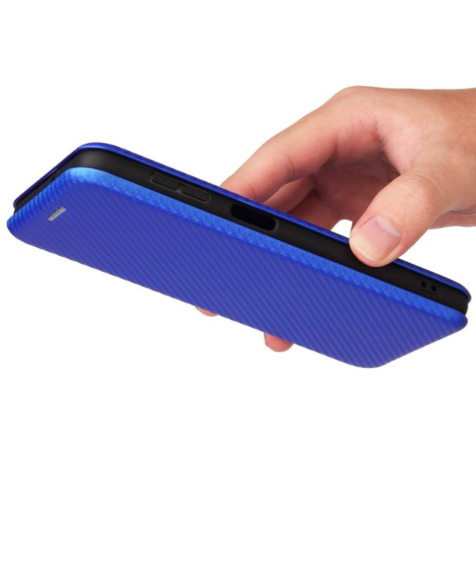 Housse Samsung Galaxy A22 4G Simili Cuir Style Fibre de Carbone