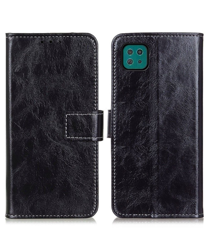 Housse Samsung Galaxy A22 5G effet cuir luxueux coutures