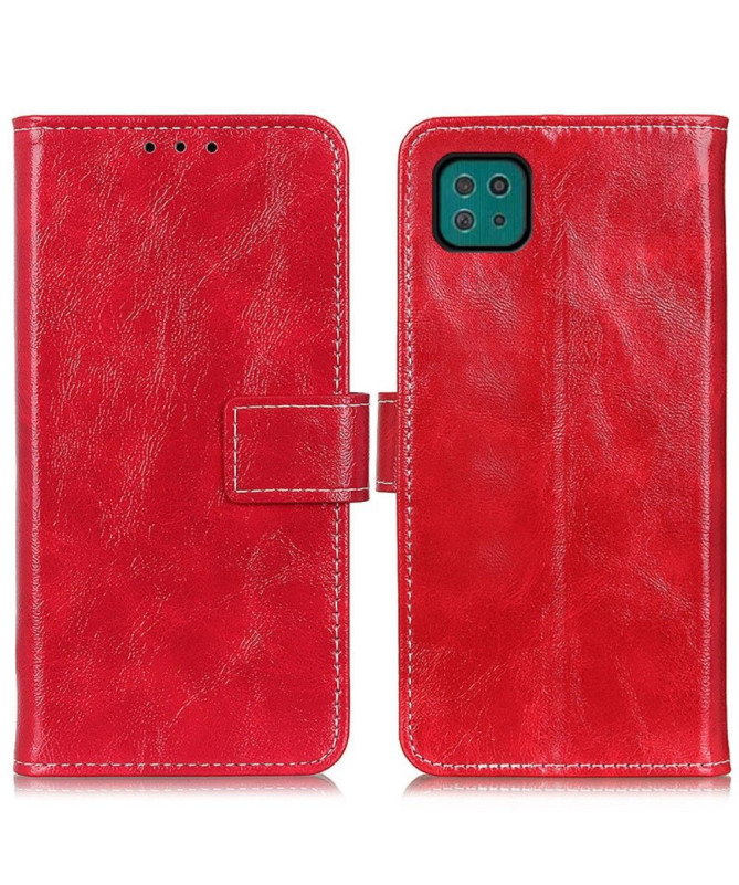 Housse Samsung Galaxy A22 5G effet cuir luxueux coutures