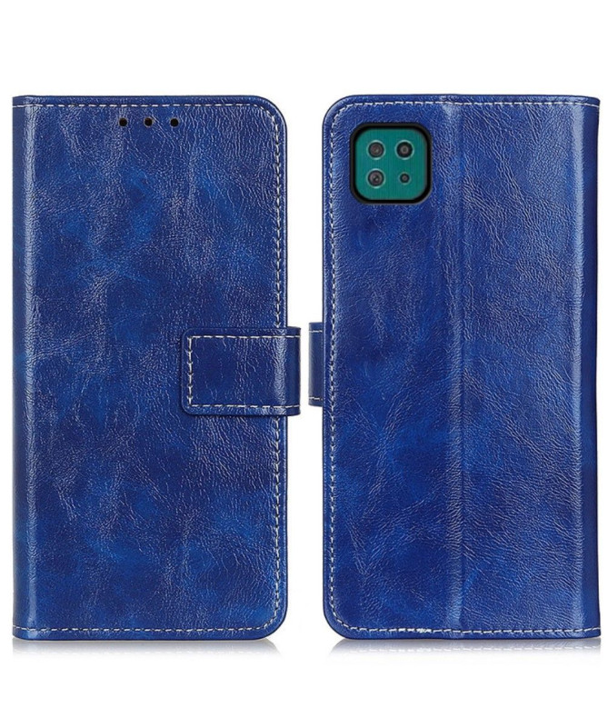 Housse Samsung Galaxy A22 5G effet cuir luxueux coutures