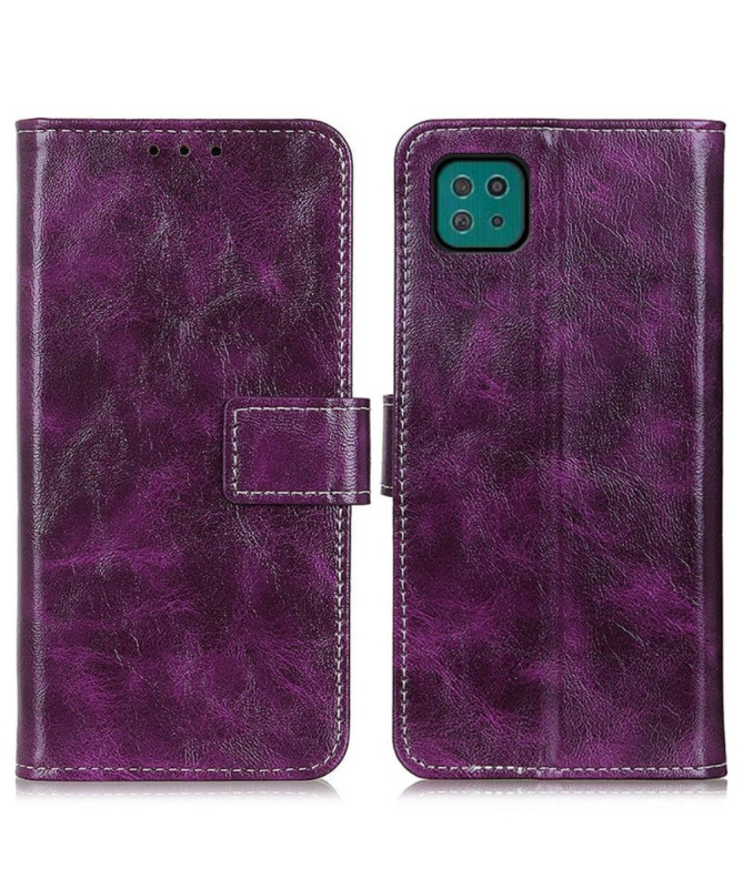 Housse Samsung Galaxy A22 5G effet cuir luxueux coutures