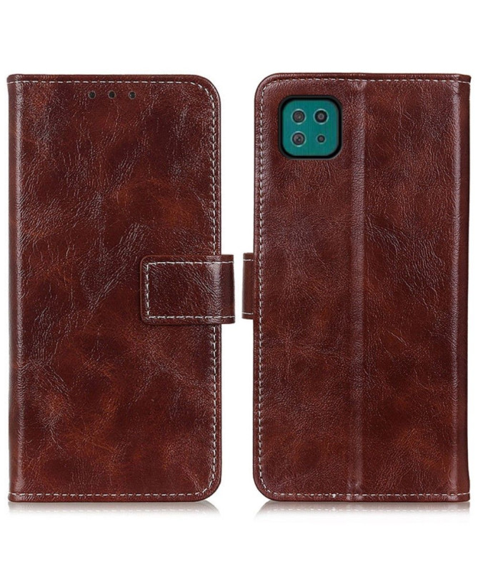 Housse Samsung Galaxy A22 5G effet cuir luxueux coutures