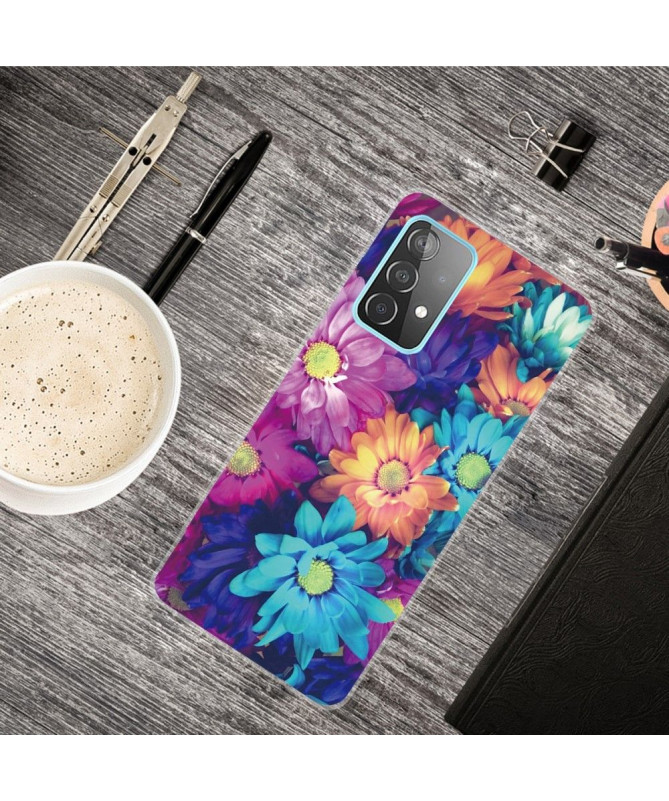 Coque Samsung Galaxy A32 4G Silicone Marguerites Colorées