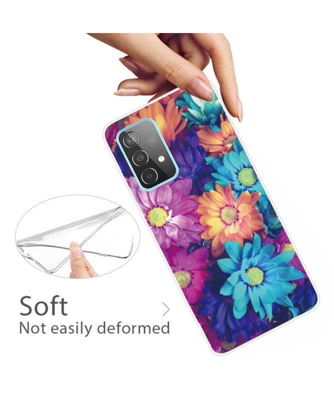 Coque Samsung Galaxy A32 4G Silicone Marguerites Colorées