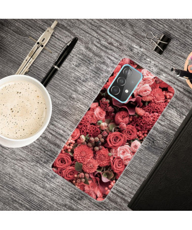 Coque Samsung Galaxy A32 4G Red Flower