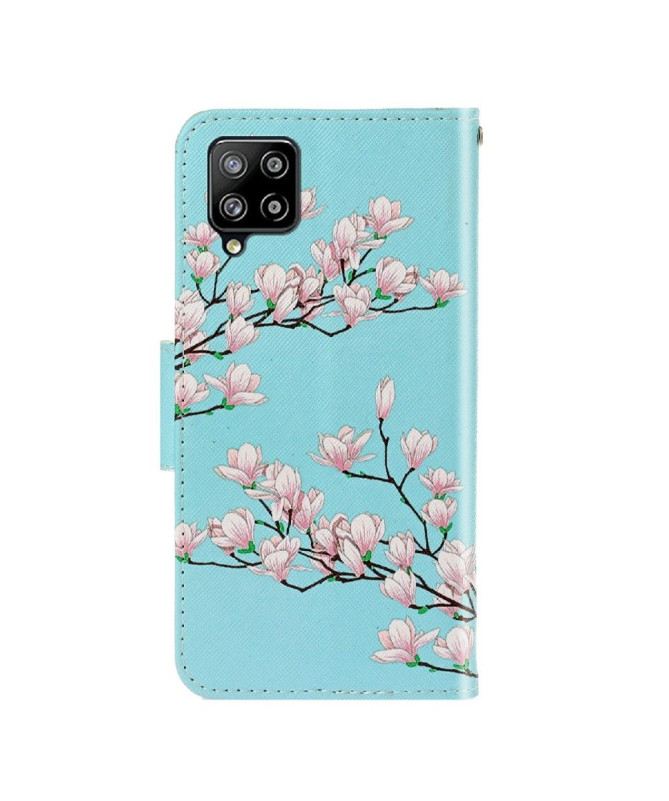 Housse Samsung Galaxy A22 4G Fleurs Blanches