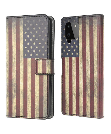 Housse Samsung Galaxy A22 4G Drapeau Américain Vintage