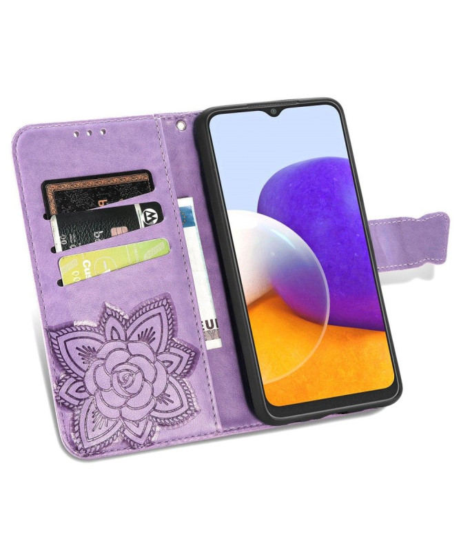 Housse Samsung Galaxy A22 4G Papillon Relief