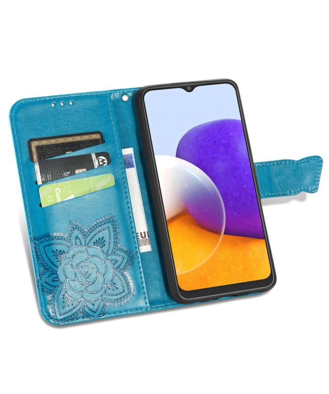 Housse Samsung Galaxy A22 4G Papillon Relief