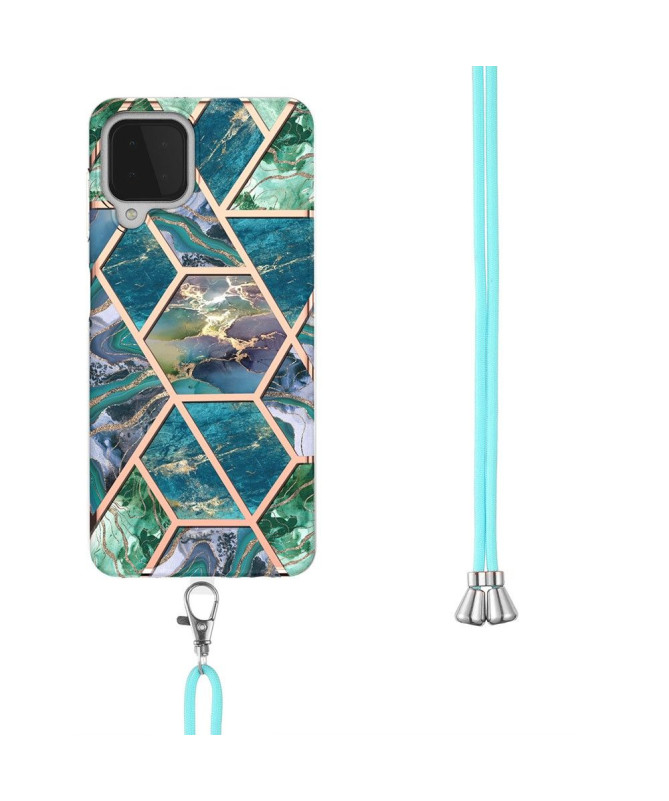 Coque Samsung Galaxy A22 4G Géométrique à cordon