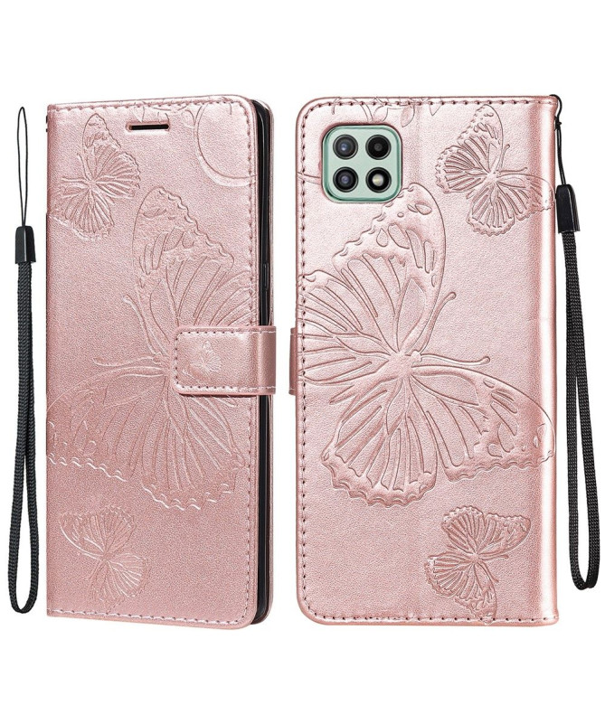 Housse Samsung Galaxy A22 5G Papillons fonction support