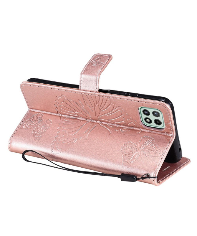 Housse Samsung Galaxy A22 5G Papillons fonction support