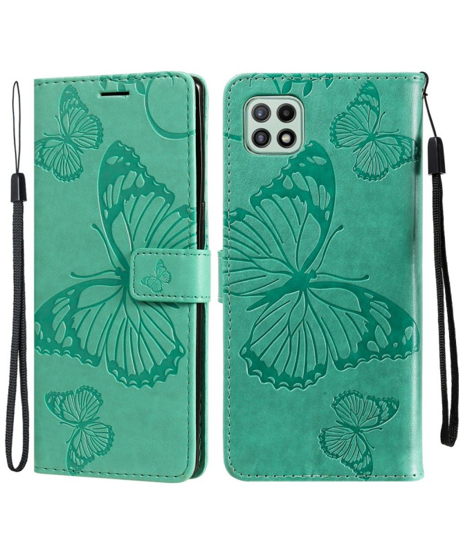 Housse Samsung Galaxy A22 5G Papillons fonction support