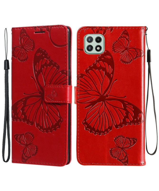 Housse Samsung Galaxy A22 5G Papillons fonction support