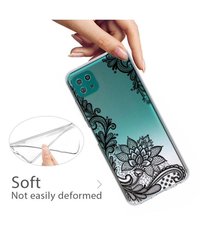 Coque Samsung Galaxy A22 5G fleur dentelle