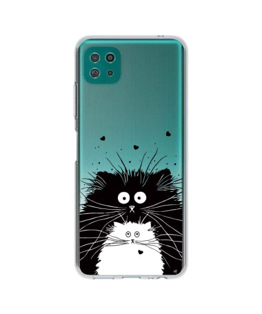 Coque Samsung Galaxy A22 5G chats noir et blanc