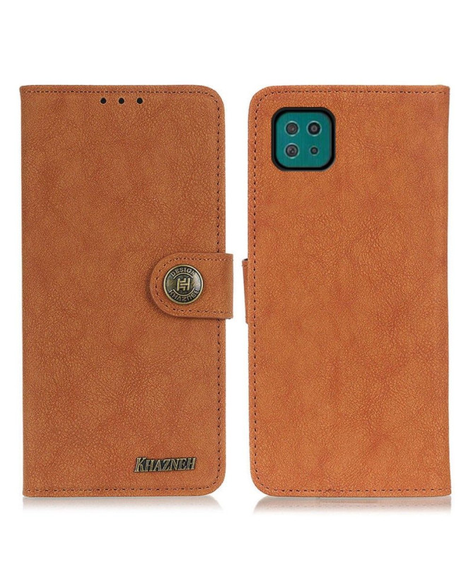 Housse Samsung Galaxy A22 5G effet cuir rétro KHAZNEH