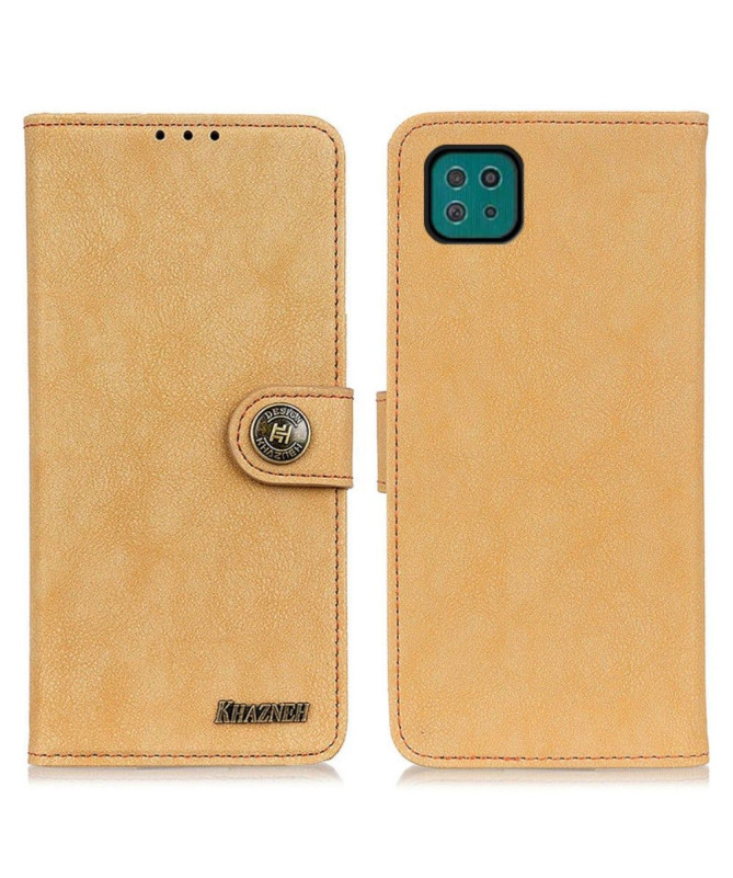 Housse Samsung Galaxy A22 5G effet cuir rétro KHAZNEH