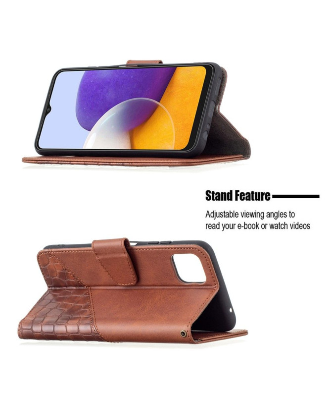 Housse Samsung Galaxy A22 5G Effet Cuir Aspect Croco