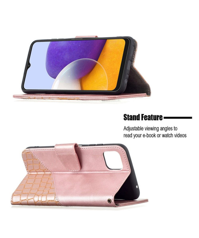 Housse Samsung Galaxy A22 5G Effet Cuir Aspect Croco
