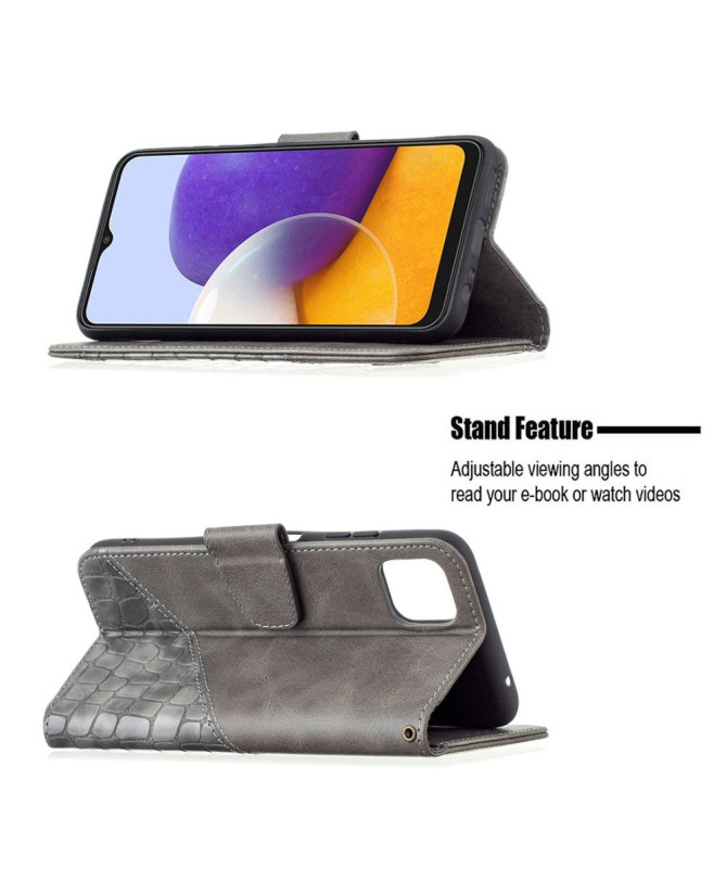 Housse Samsung Galaxy A22 5G Effet Cuir Aspect Croco