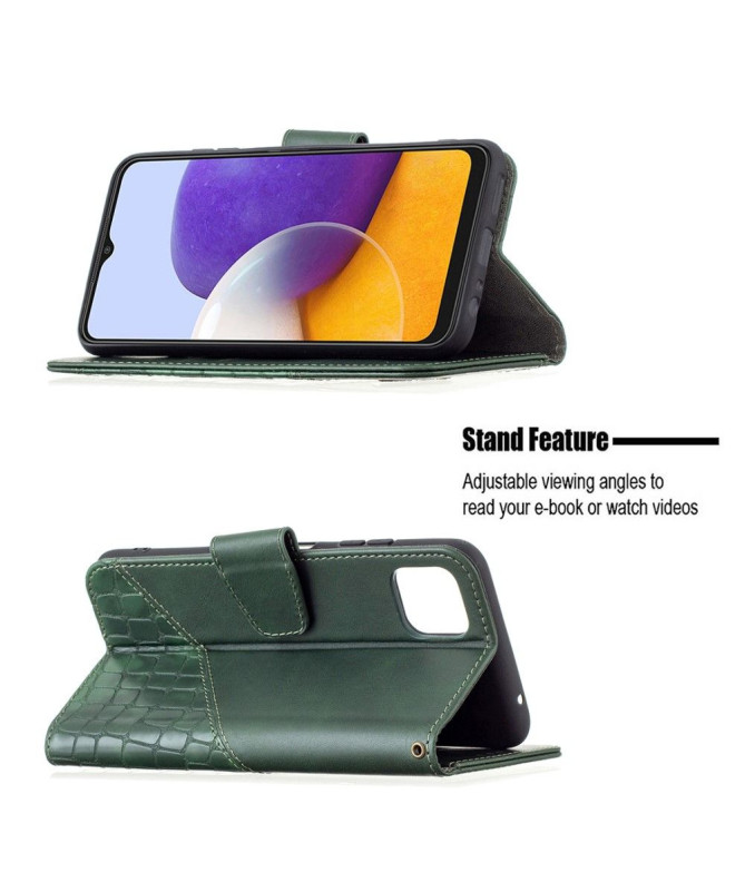 Housse Samsung Galaxy A22 5G Effet Cuir Aspect Croco