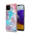 Coque Samsung Galaxy A22 4G marbre coloré bleu