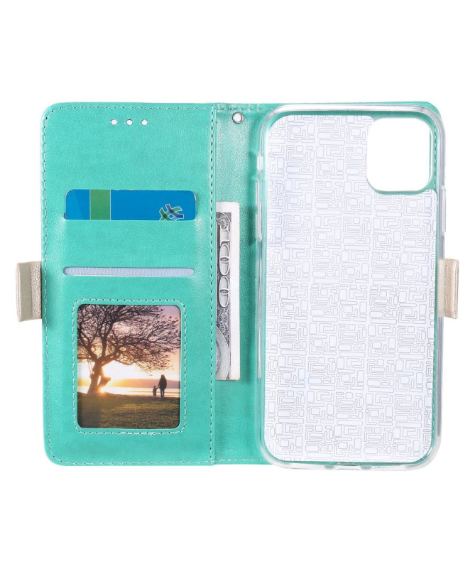 Housse Samsung Galaxy A22 5G Dentelle Fleur Effet Cuir